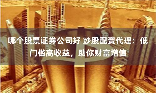 哪个股票证券公司好 炒股配资代理:低门槛高收益,助你财富增值